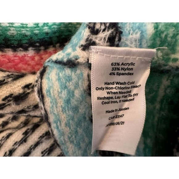 Talbots Breton Fair Isle Nordic Open Front Cardigan Sweater Sz S Small Flaw NEW - Picture 8 of 9